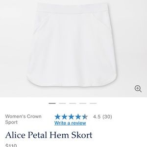 NWT Peter Millar White Golf Skirt - size small